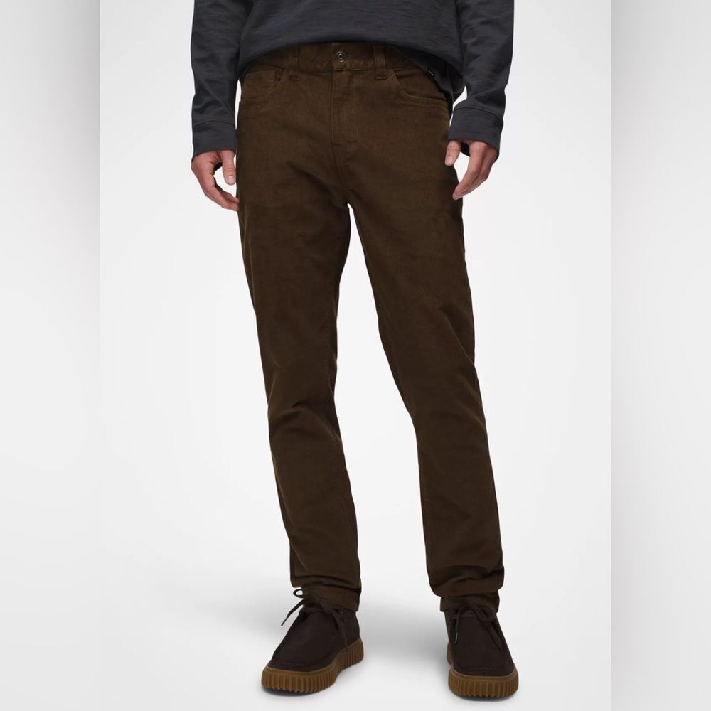 NWT Prana Campfire Cord Pants Men’s Size 35 x 32 Brown Corduroy Slim Fit Tapered